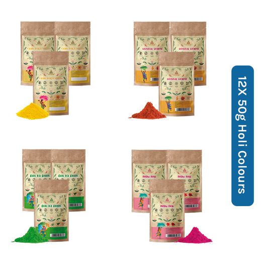 Organic & Natural Holi Color 12 x 50g Each