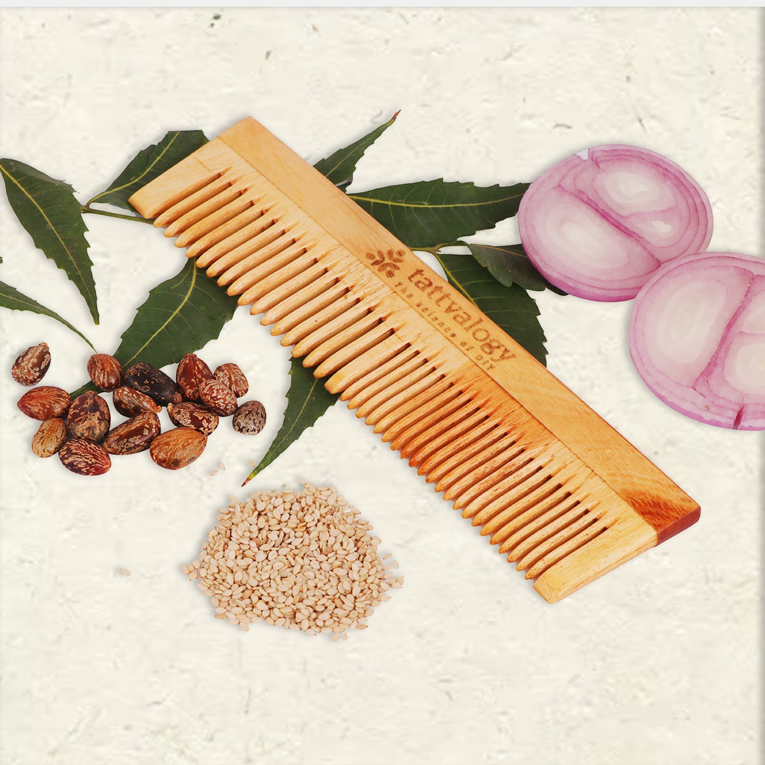 Neem Wood Comb- Double Toothed