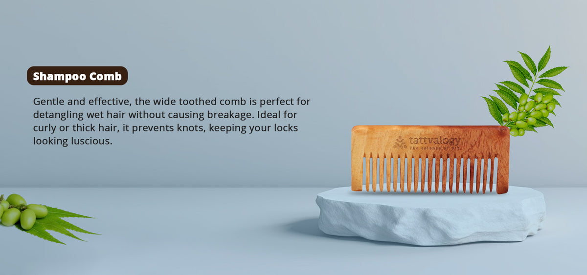 Neem Comb Neem Wood Comb- Shampoo (Wide Toothed)