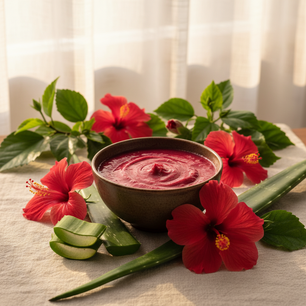 Hibiscus Aloe Hair Growth Mask